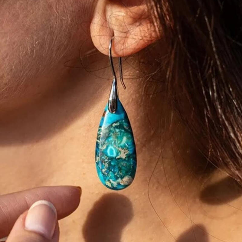 Cyrelle - Teardrop Emperor Stone Earrings