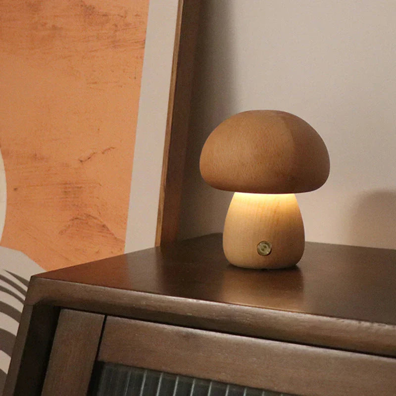 GlowShroom - Wooden LED Mushroom Night Light