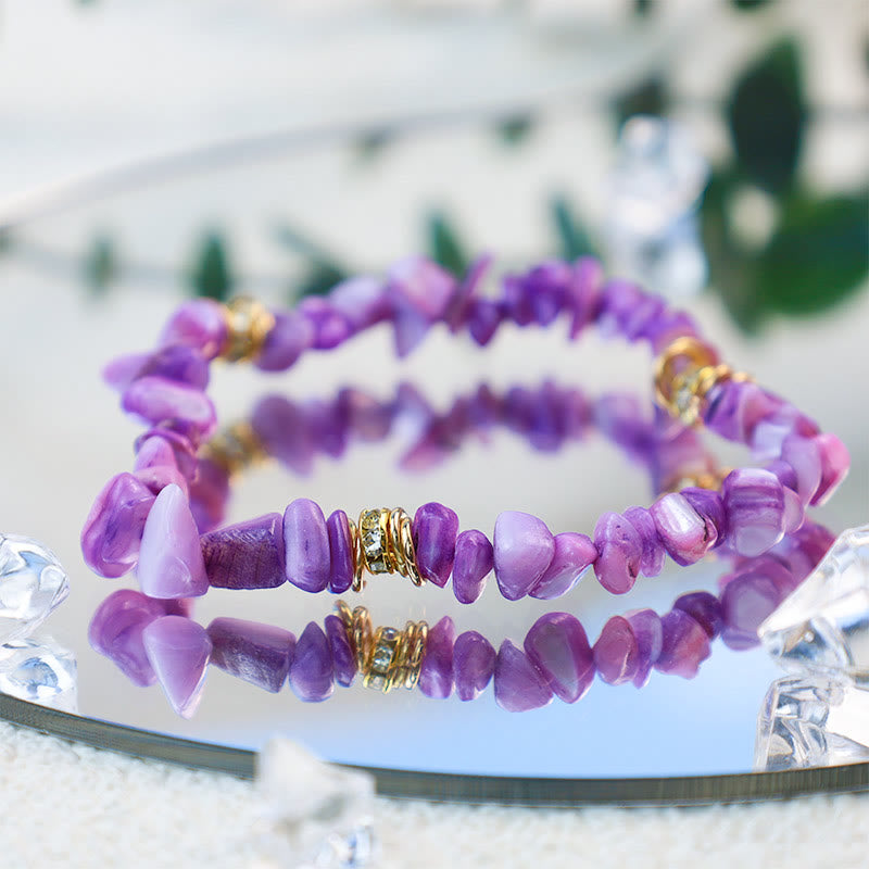 Celine - Natural Stone and Crystal Bead Bracelet