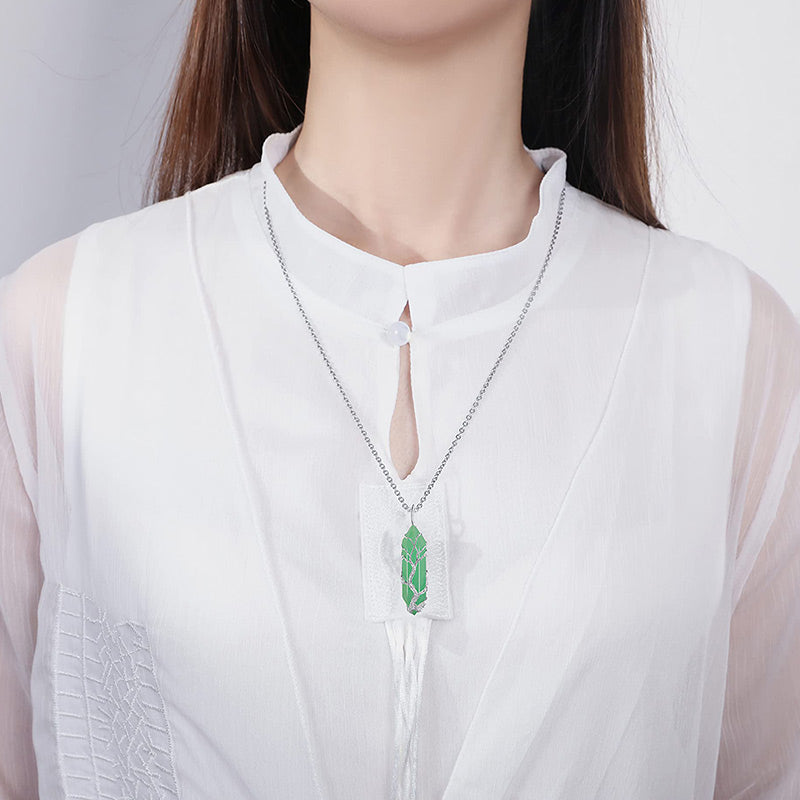 Elara Tree of Life Gemstone Necklace - Radiant Crystal Pendant