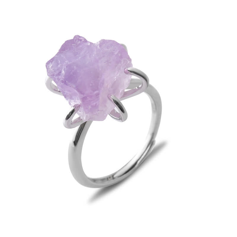 Hemora - Six-Claw Adjustable Natural Crystal Ring