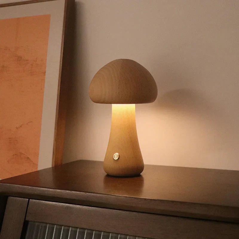 GlowShroom - Wooden LED Mushroom Night Light