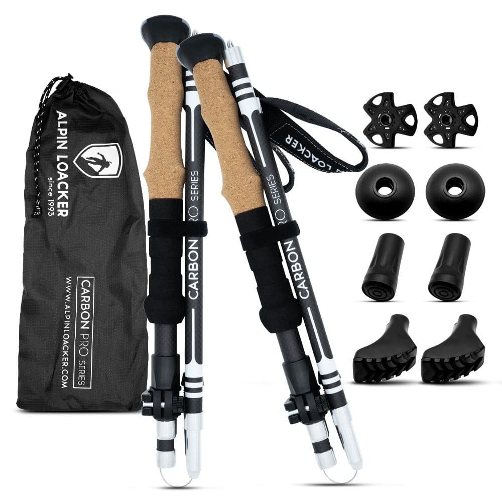 UltraLight Trekking Poles - Lightweight Folding Poles with Cork Grips