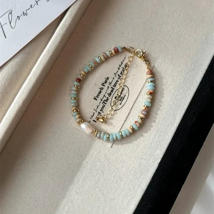 Elena Jewelry Set - Vibrant Natural Stone Necklace and Bracelet