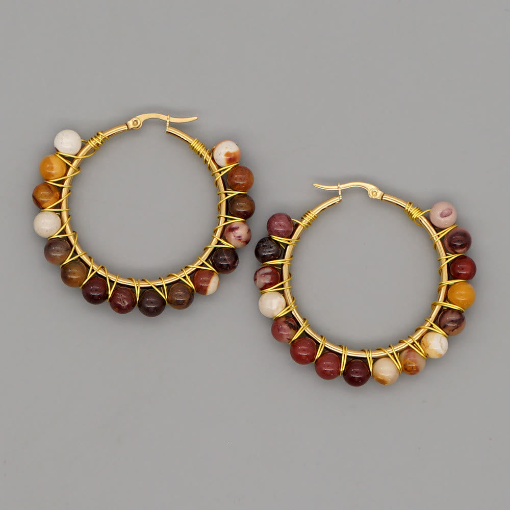 Sanne's - Elegant Boho Nature-Inspired Crystal Hoop Earrings