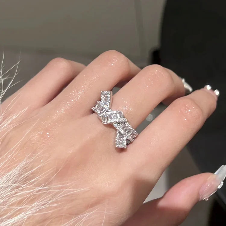 Serena Collection - Elegant Adjustable Diamond Knot Ring