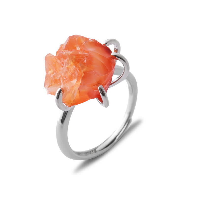 Hemora - Six-Claw Adjustable Natural Crystal Ring