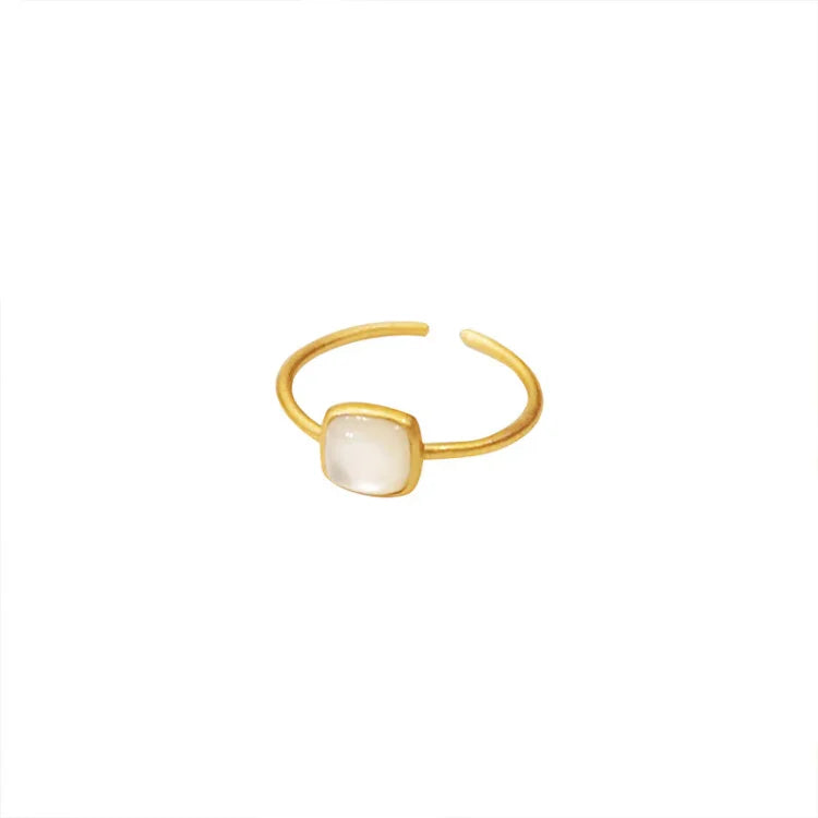 Elvira Ring - Vintage Enamel Ring in 18K Gold-Plated Sterling Silver