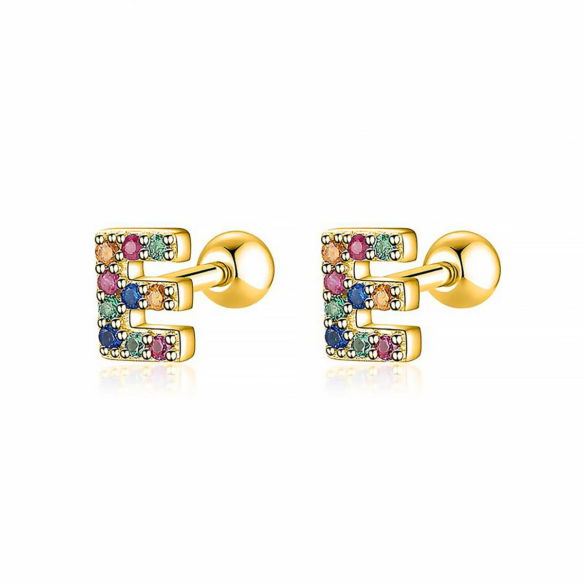 Letria - Colorful Initial Letter Earrings