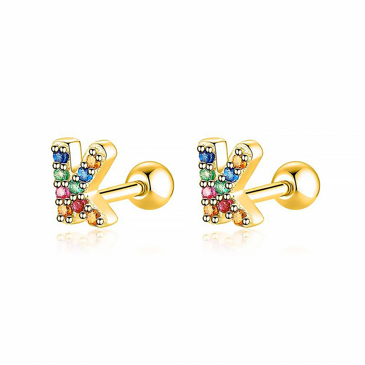 Letria - Colorful Initial Letter Earrings