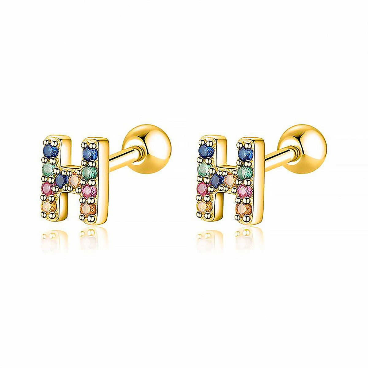 Letria - Colorful Initial Letter Earrings