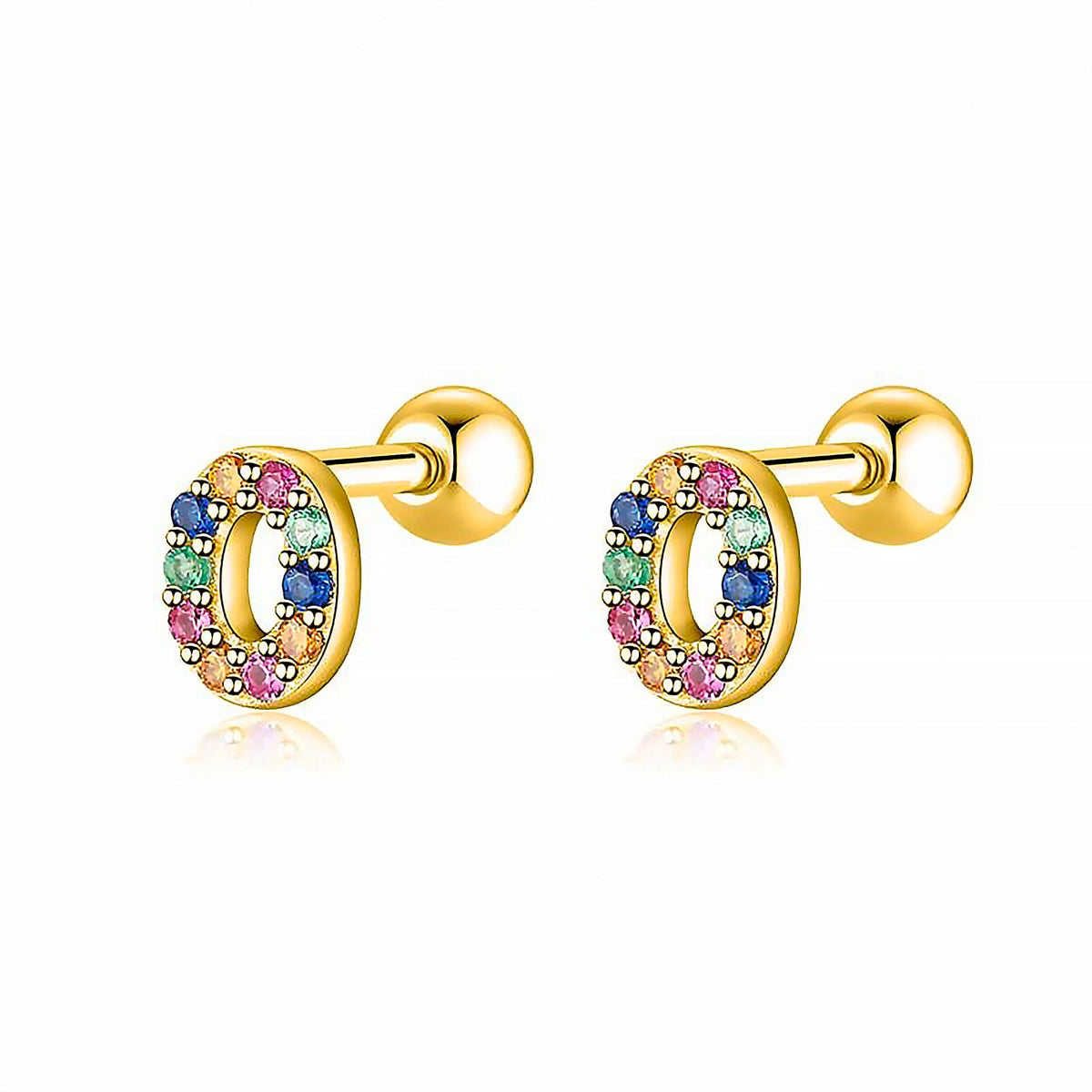 Letria - Colorful Initial Letter Earrings