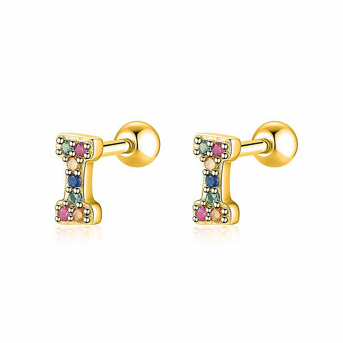 Letria - Colorful Initial Letter Earrings