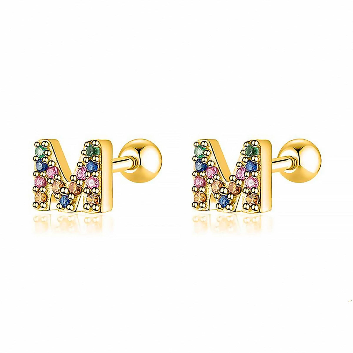 Letria - Colorful Initial Letter Earrings