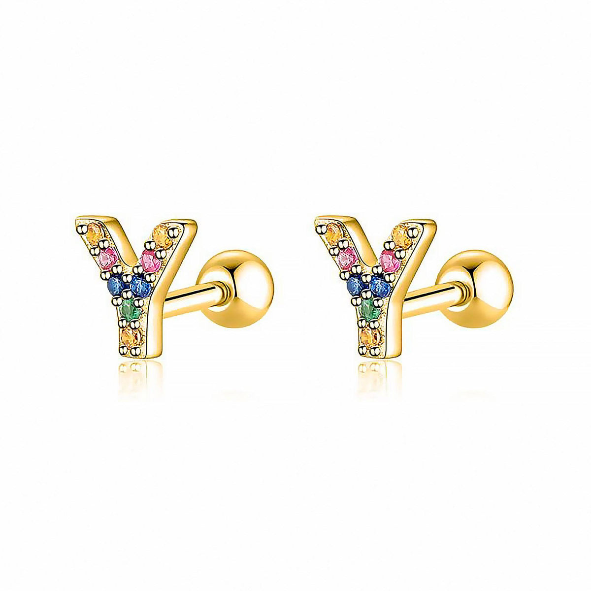 Letria - Colorful Initial Letter Earrings