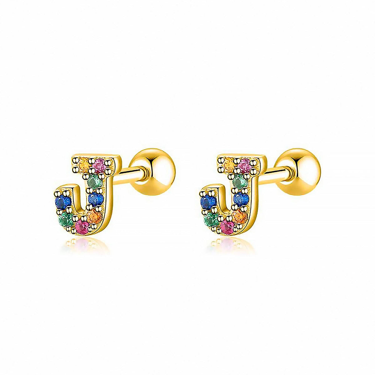 Letria - Colorful Initial Letter Earrings
