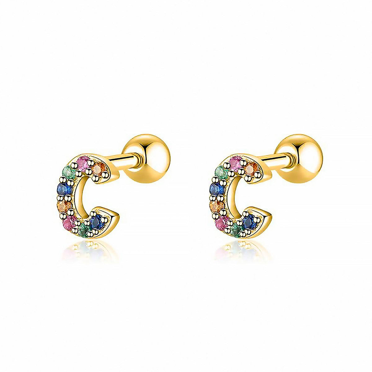 Letria - Colorful Initial Letter Earrings