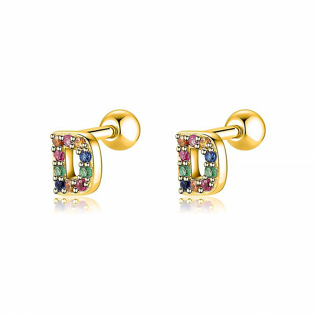 Letria - Colorful Initial Letter Earrings