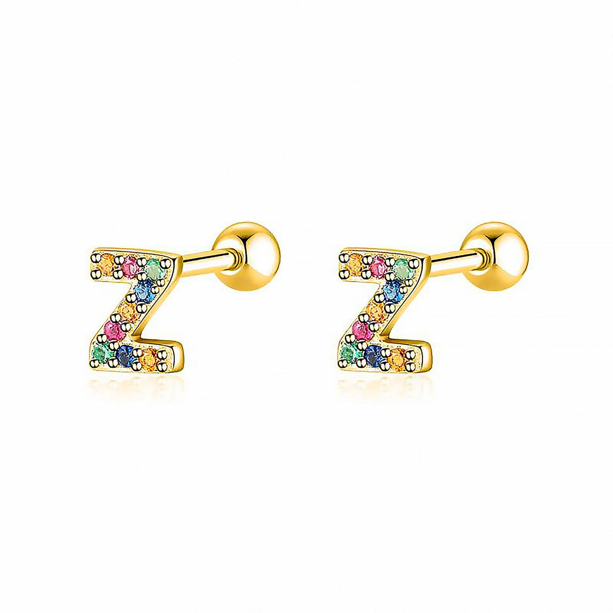 Letria - Colorful Initial Letter Earrings