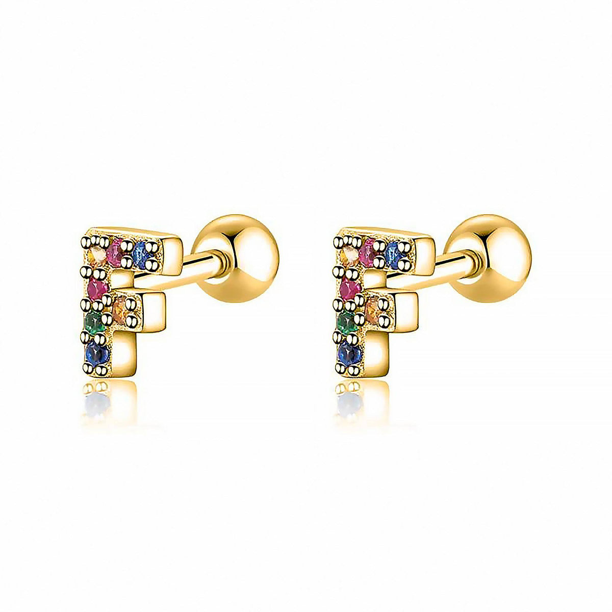 Letria - Colorful Initial Letter Earrings