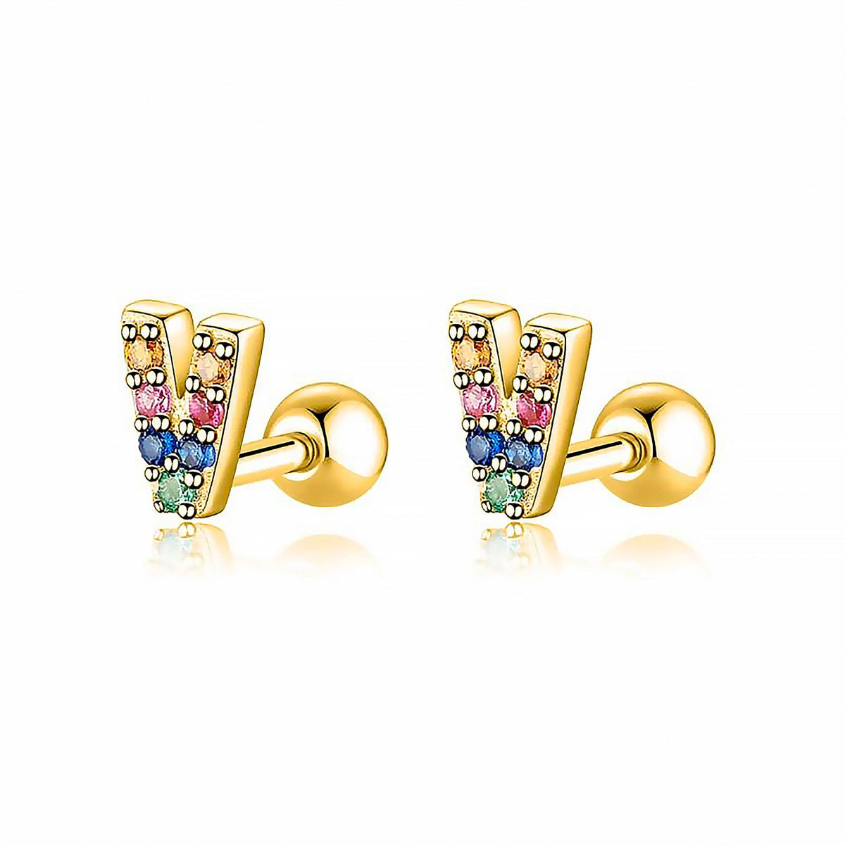 Letria - Colorful Initial Letter Earrings