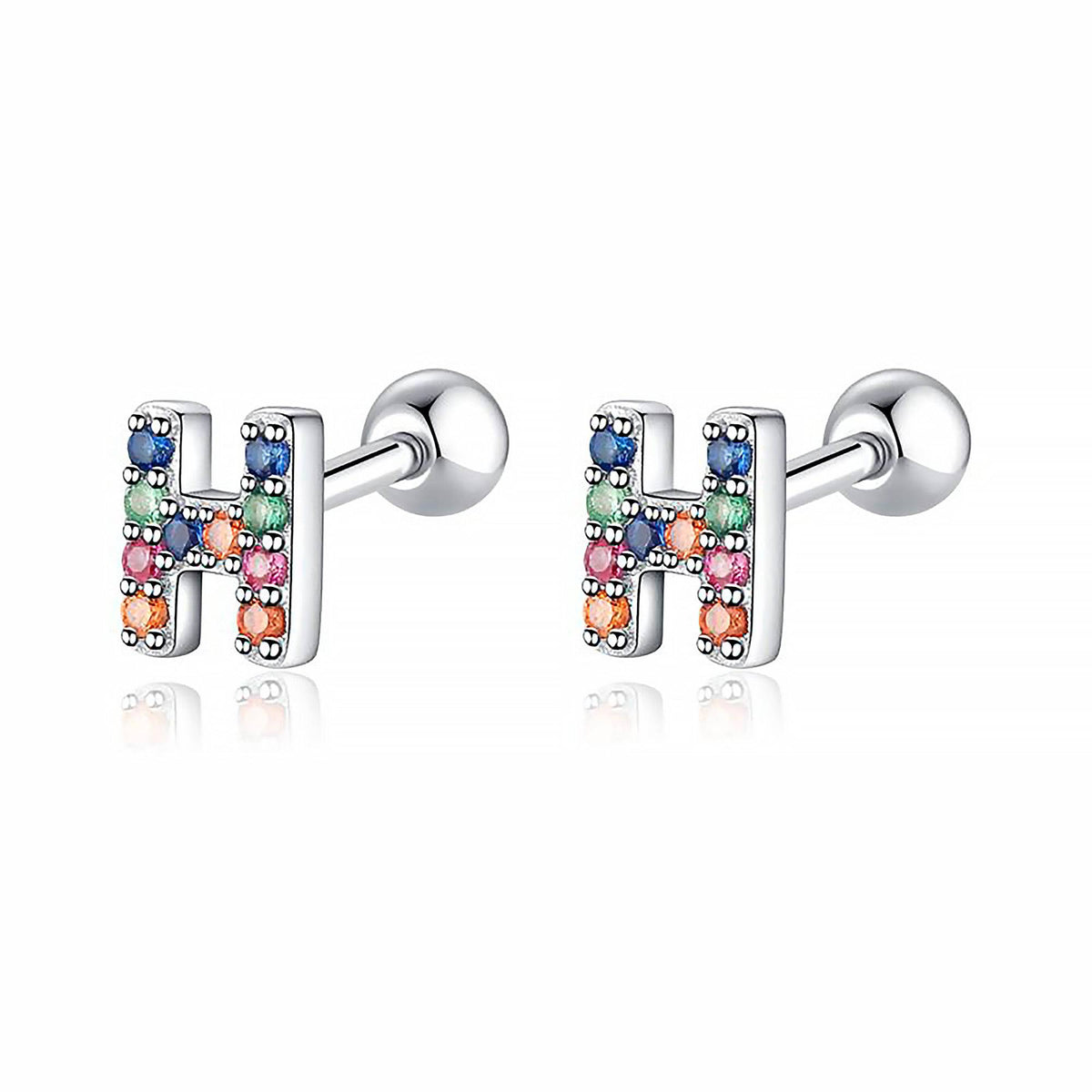 Letria - Colorful Initial Letter Earrings