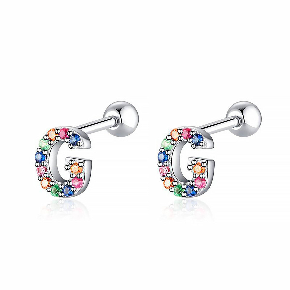 Letria - Colorful Initial Letter Earrings
