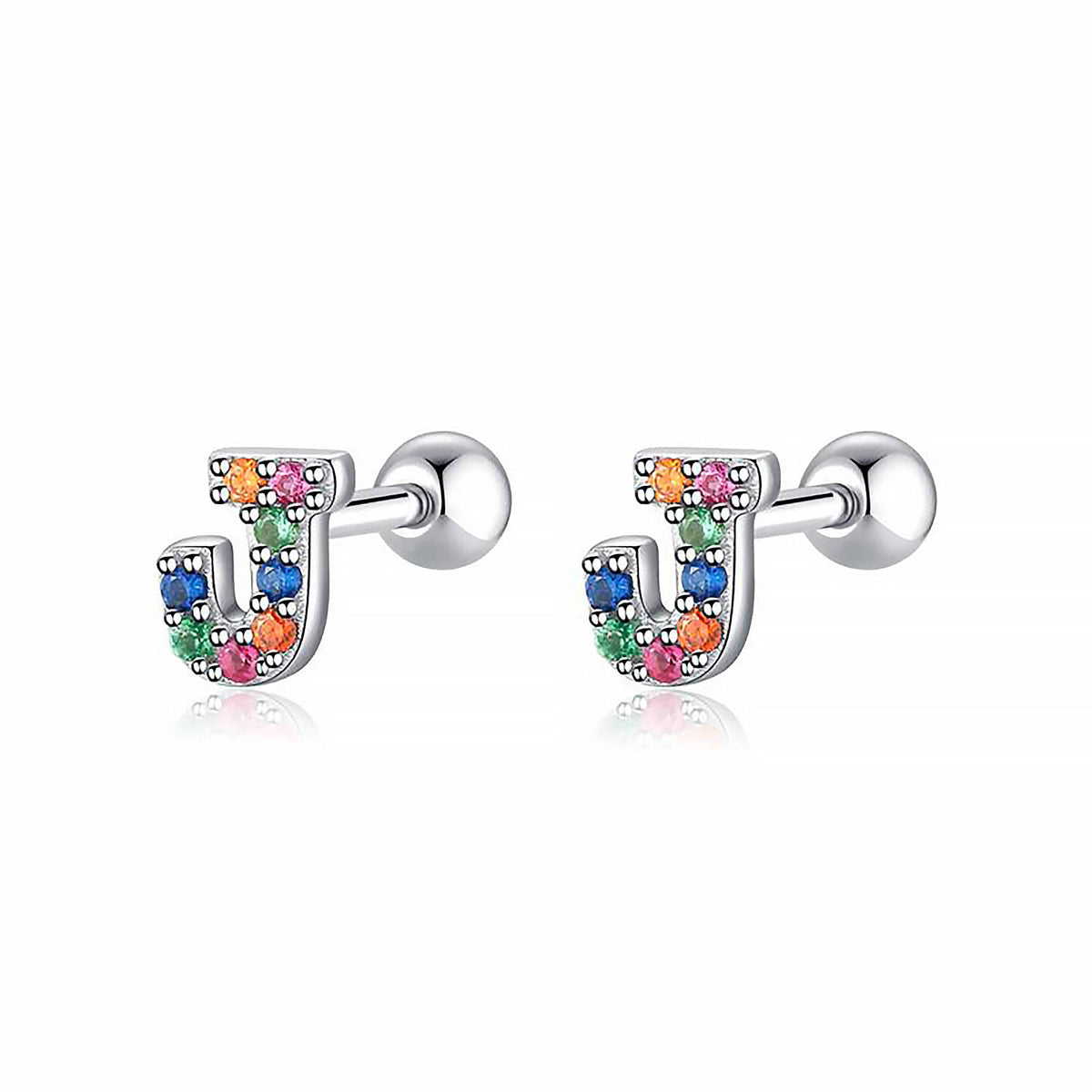 Letria - Colorful Initial Letter Earrings