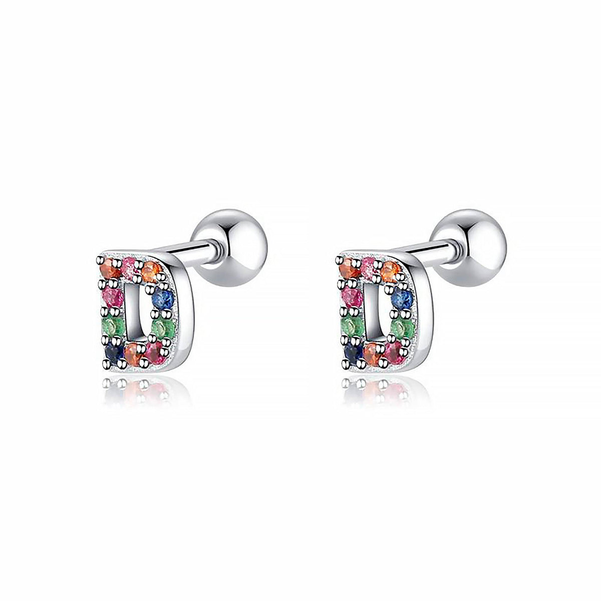 Letria - Colorful Initial Letter Earrings