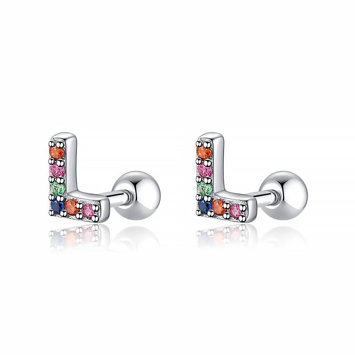 Letria - Colorful Initial Letter Earrings