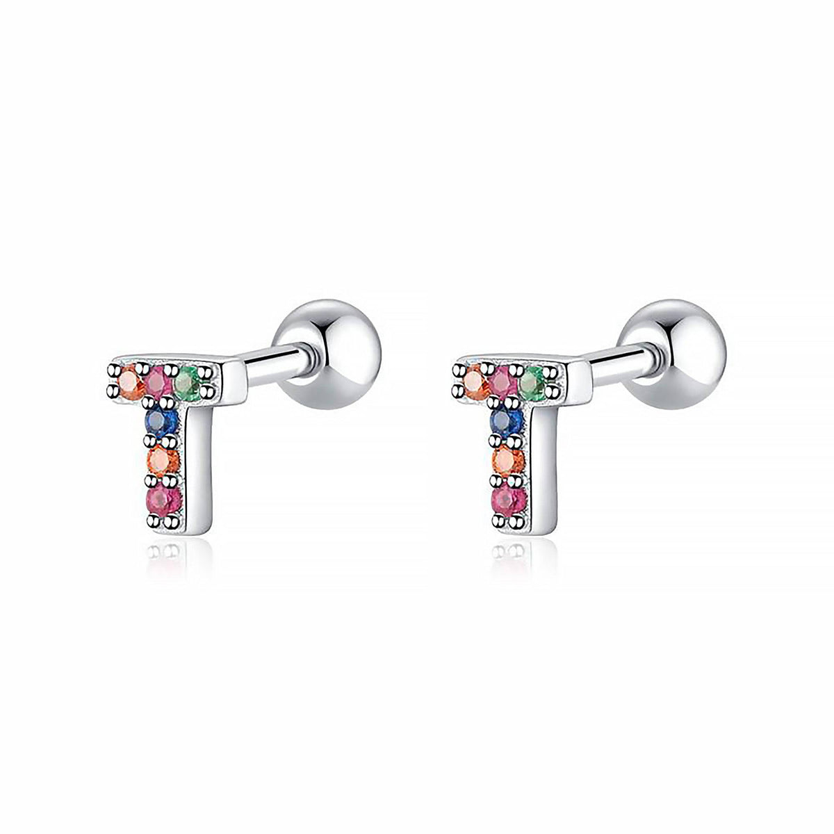 Letria - Colorful Initial Letter Earrings