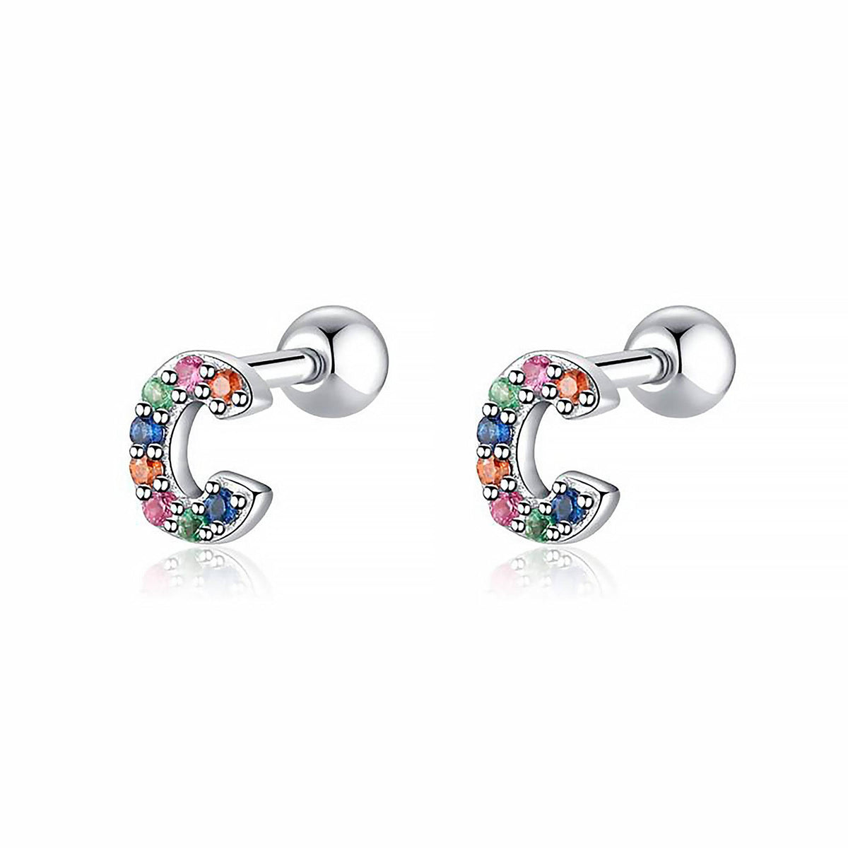 Letria - Colorful Initial Letter Earrings