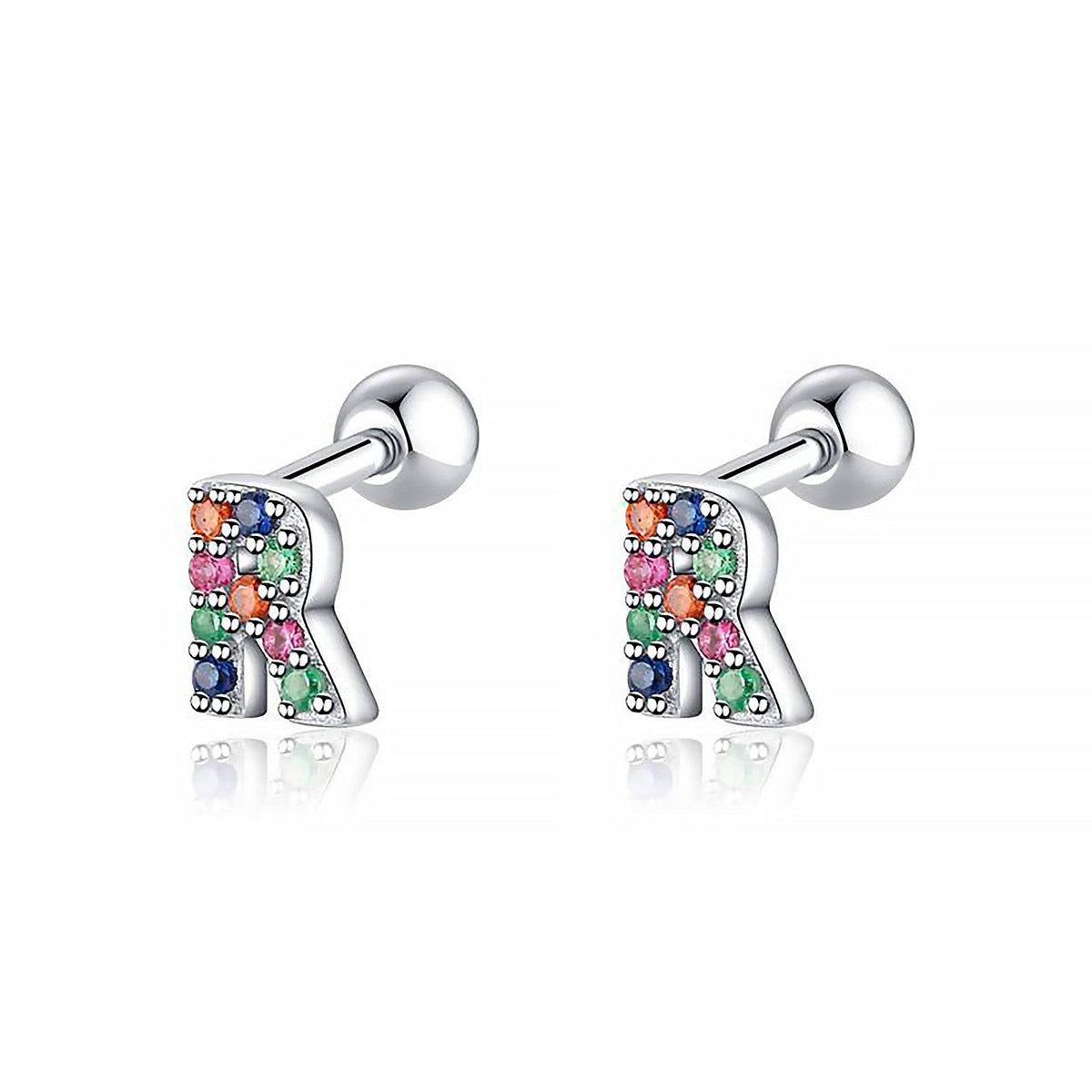 Letria - Colorful Initial Letter Earrings