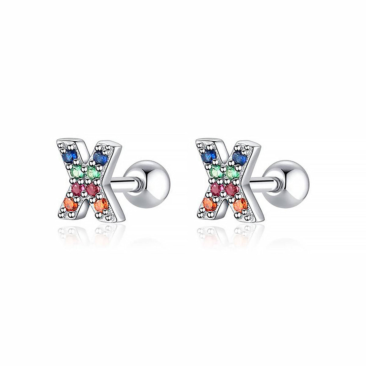 Letria - Colorful Initial Letter Earrings