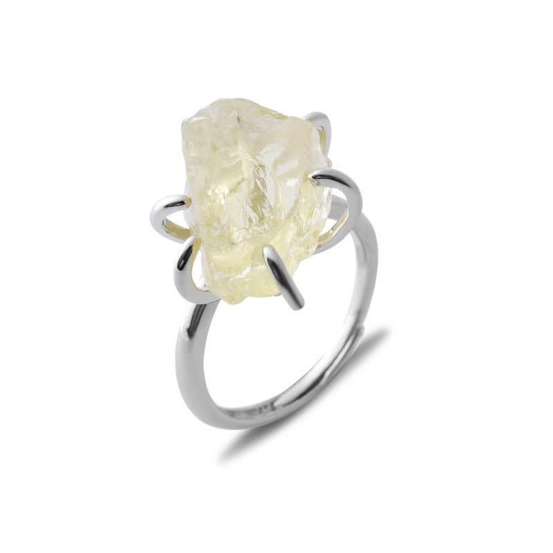 Hemora - Six-Claw Adjustable Natural Crystal Ring