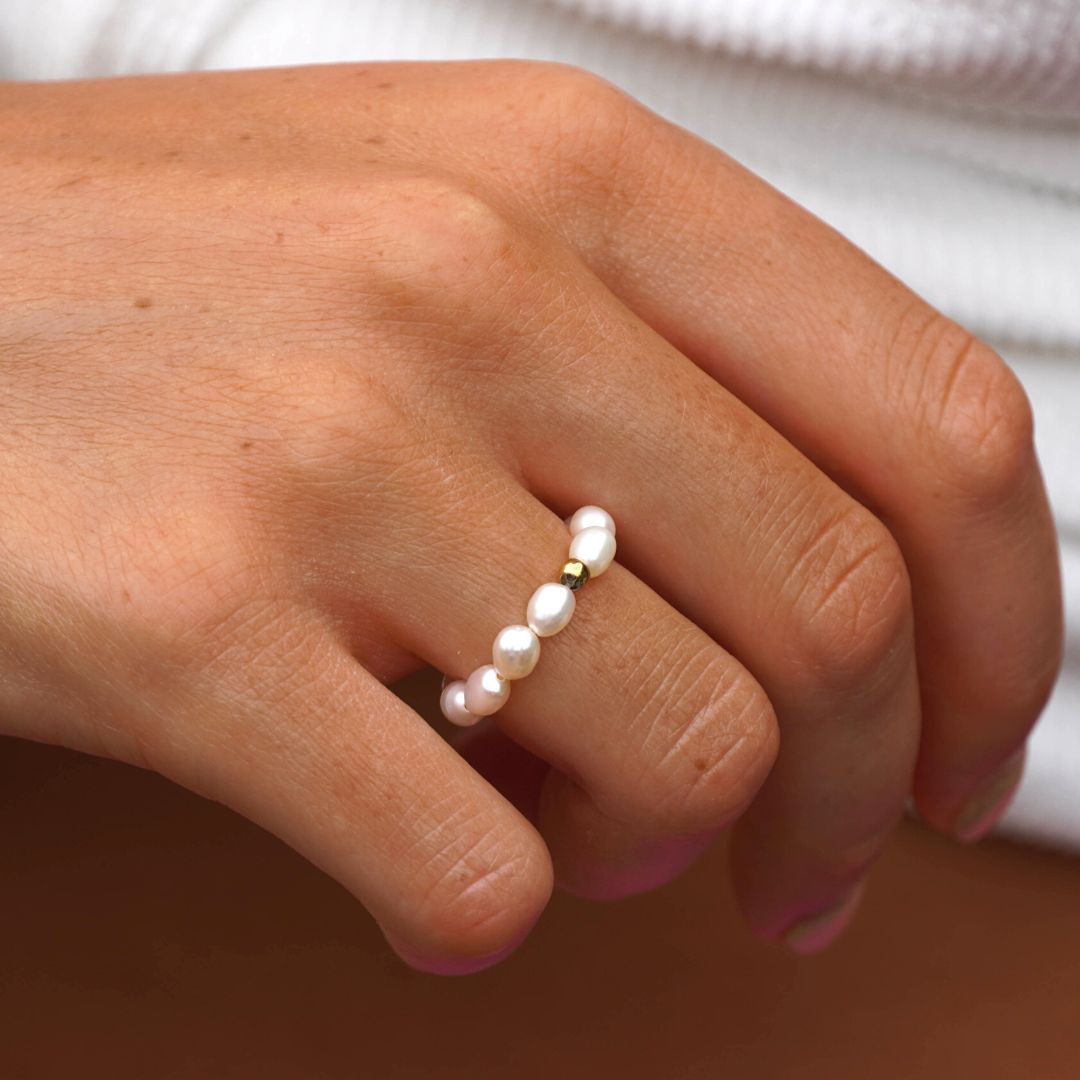 Ocean Pearl Ring - Elegant Freshwater Pearl Ring for Women
