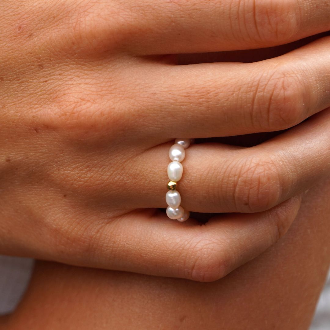 Ocean Pearl Ring - Elegant Freshwater Pearl Ring for Women