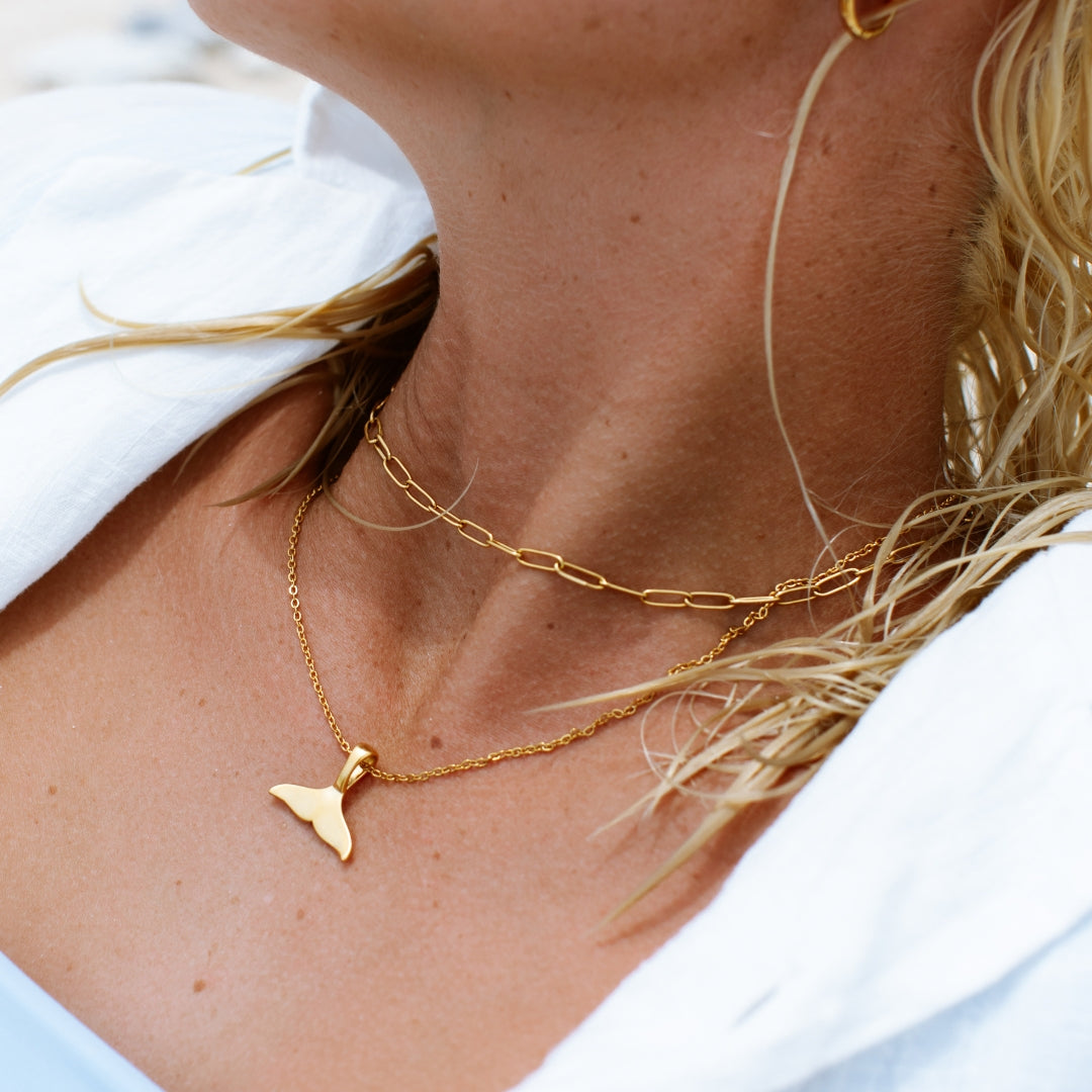 Lina Paperclip Choker Necklace - Sleek Waterproof Layering Chain