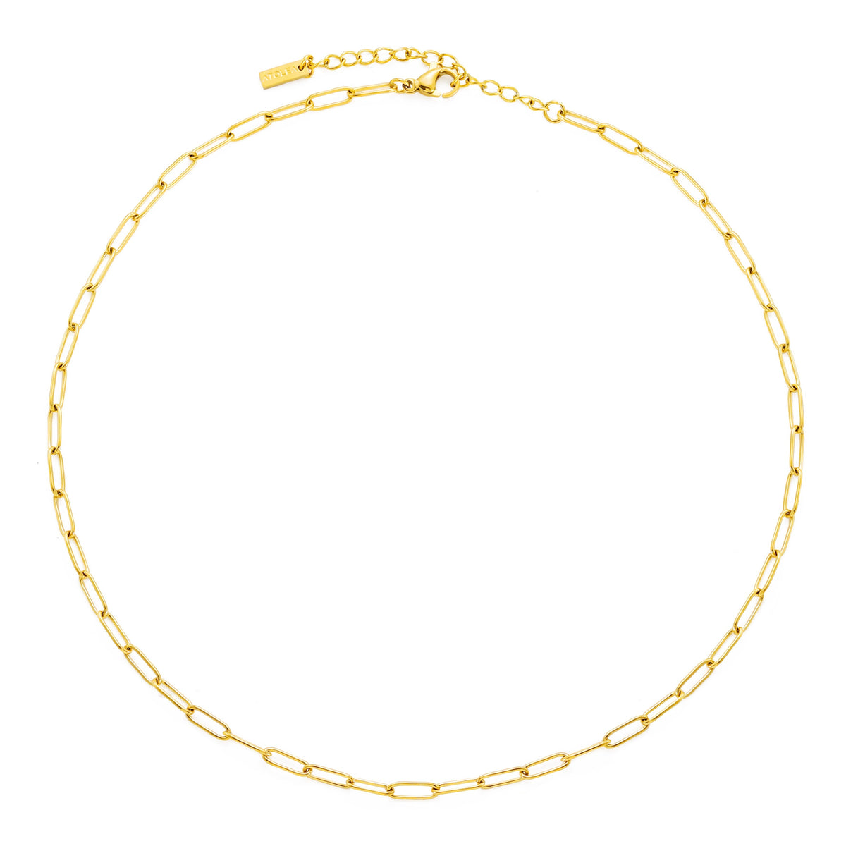 Lina Paperclip Choker Necklace - Sleek Waterproof Layering Chain
