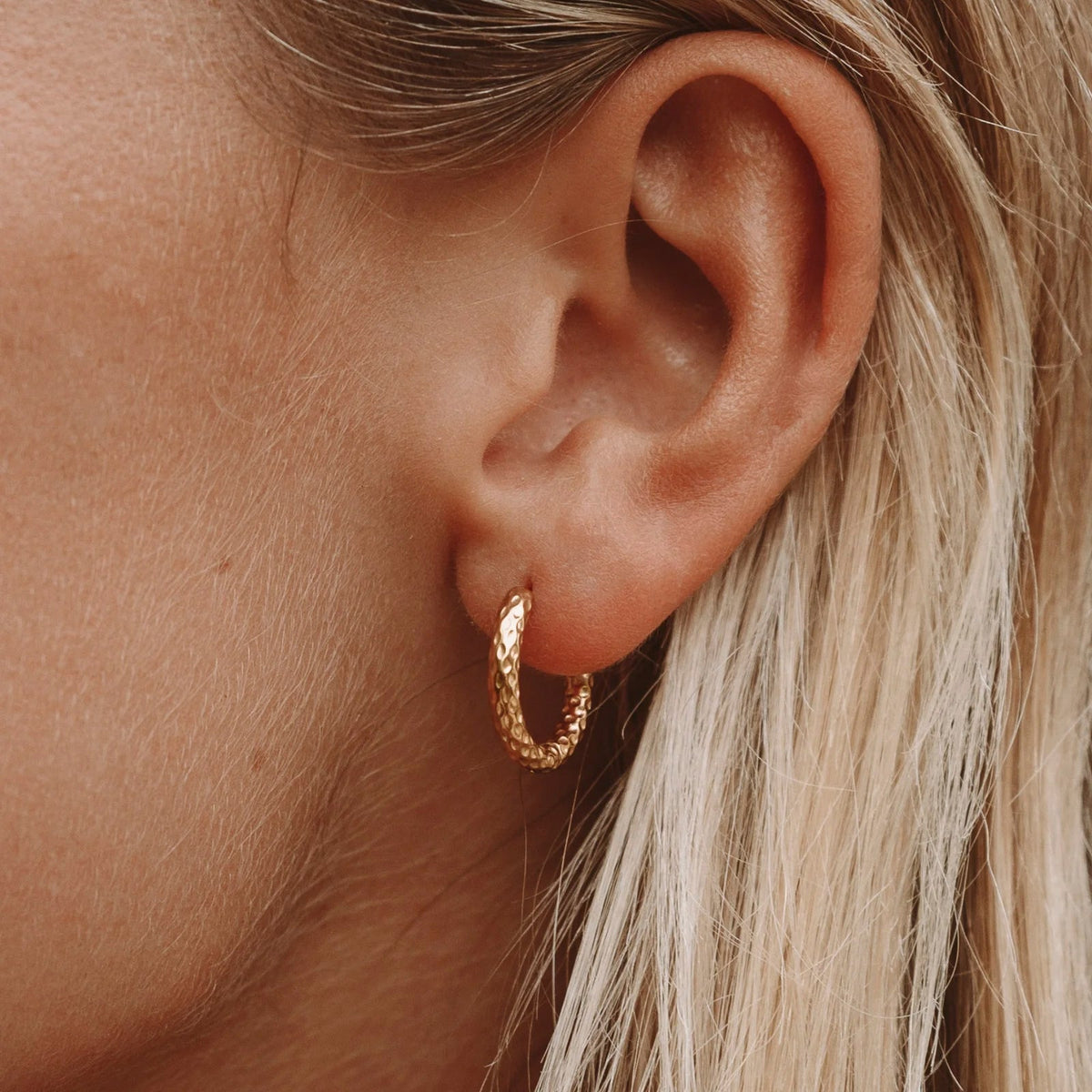 Uzora - Hammered Hoop Earrings for Everyday Style