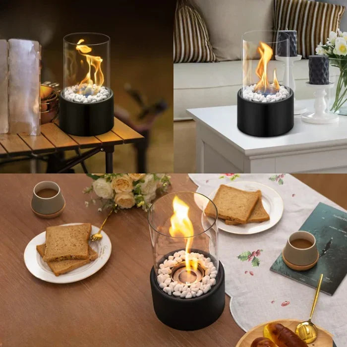 GlowLuxe - Elegant Portable Tabletop Fire Lantern