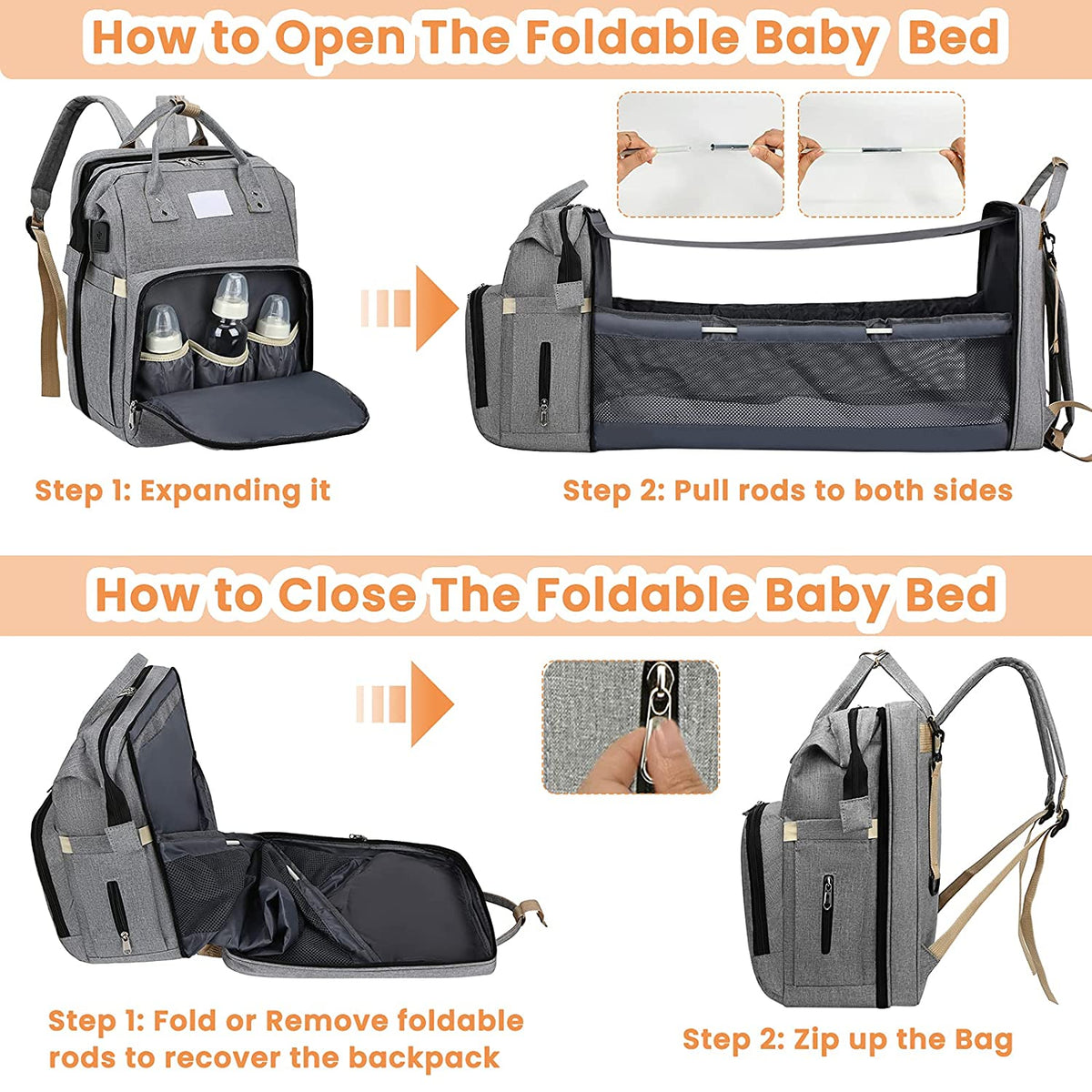 Micove - All-In-One Baby Diaper Travel Bag