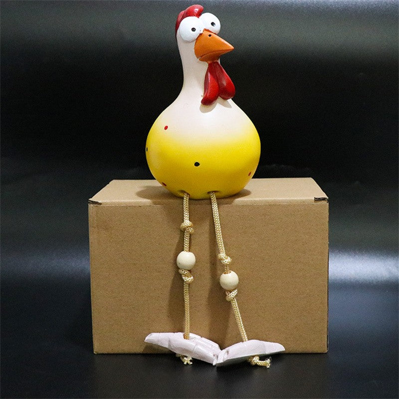 HappyChick Garden Decor - Charming Ceramic Chicken Garden Ornaments