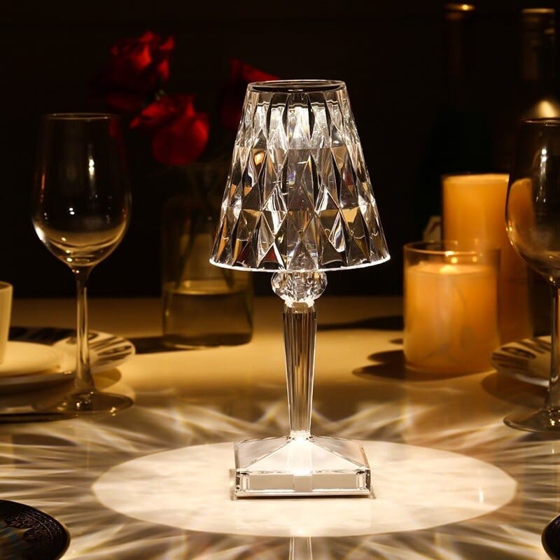 LuxeGlow - Elegant Crystal Table Lamp for Your Living Room