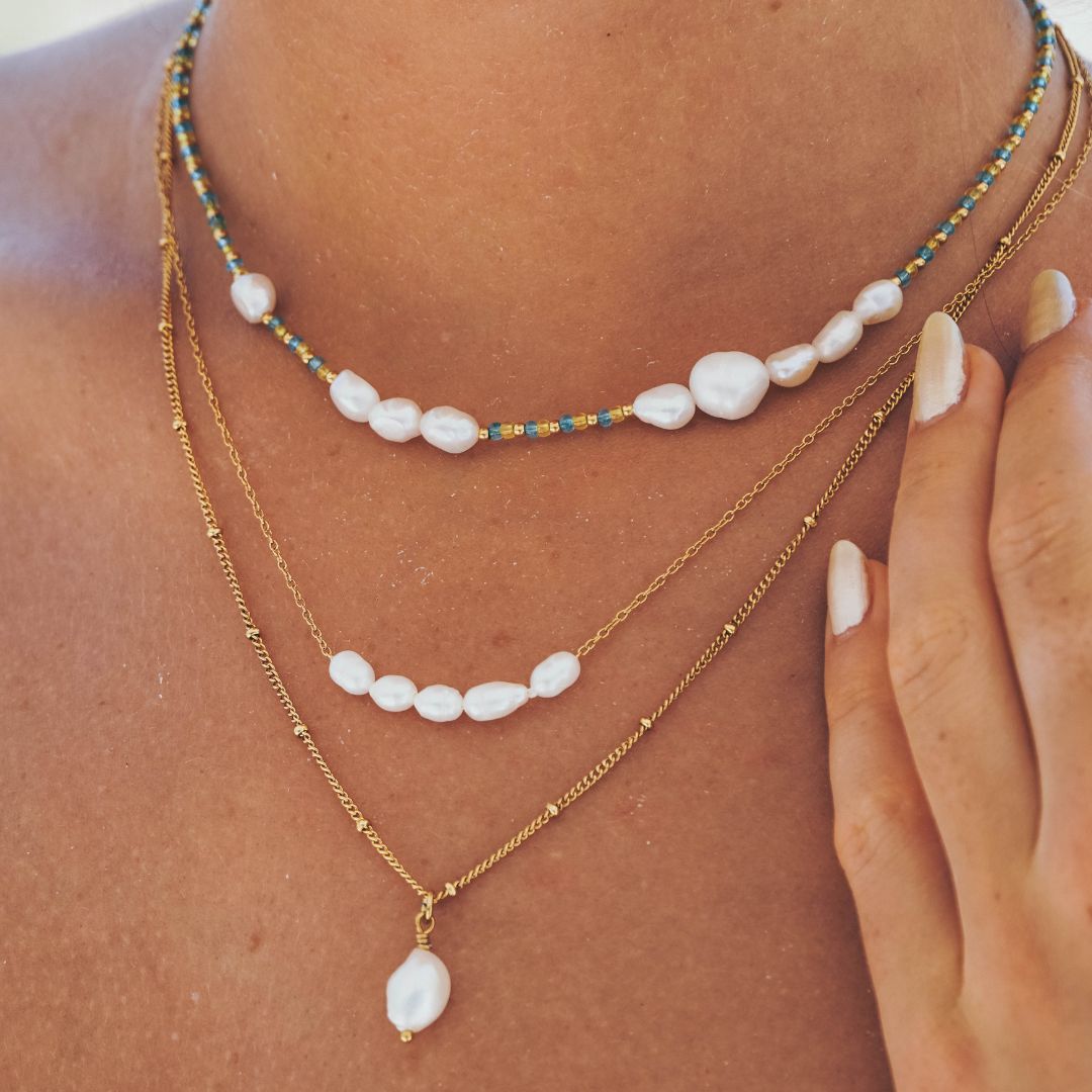 Celina Necklace - Freshwater Pearl Pendant Necklace