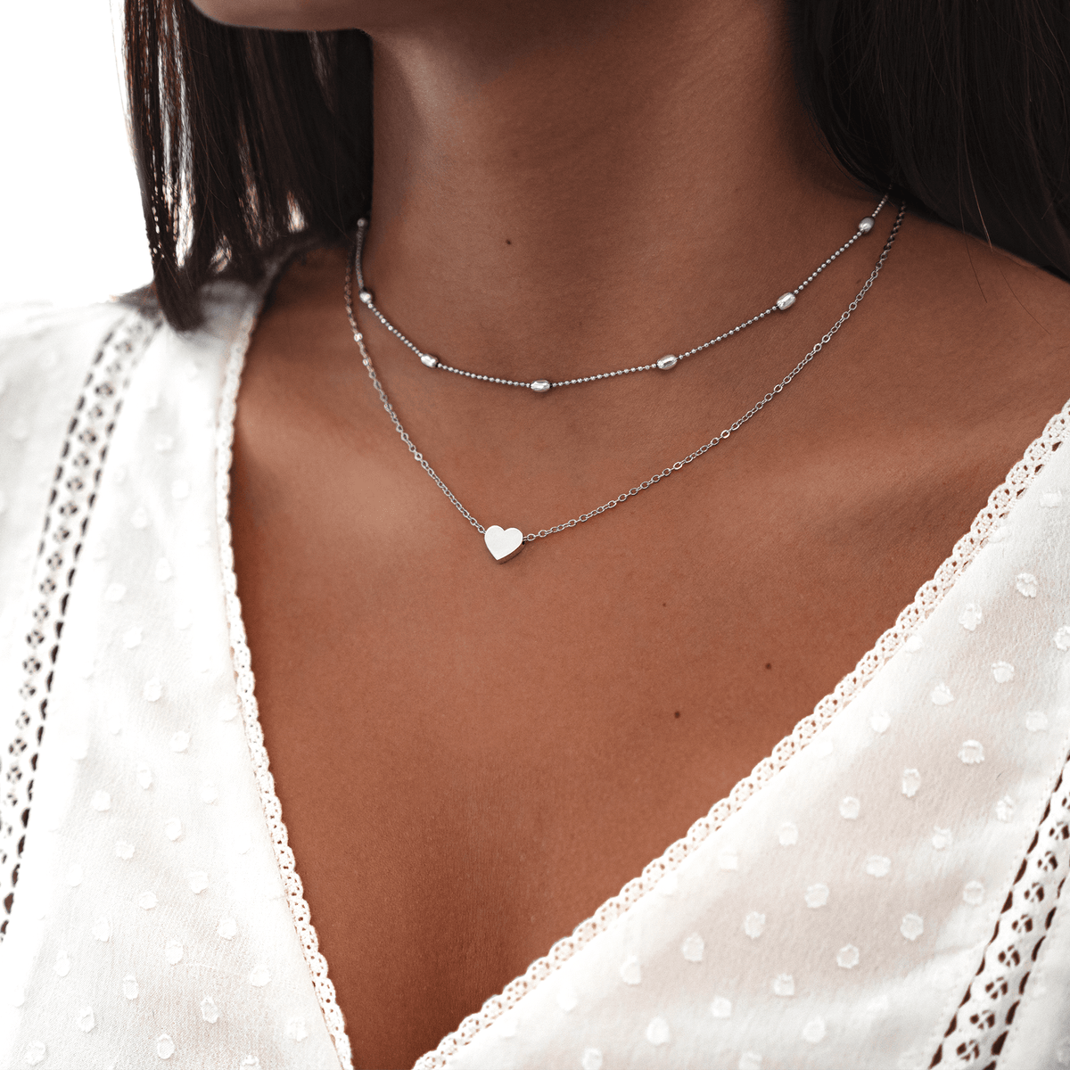 Julia Heart Necklace - A Romantic Double-Layer Design