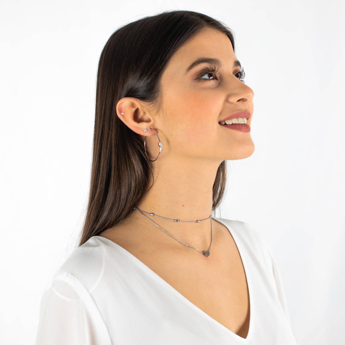 Julia Heart Necklace - A Romantic Double-Layer Design