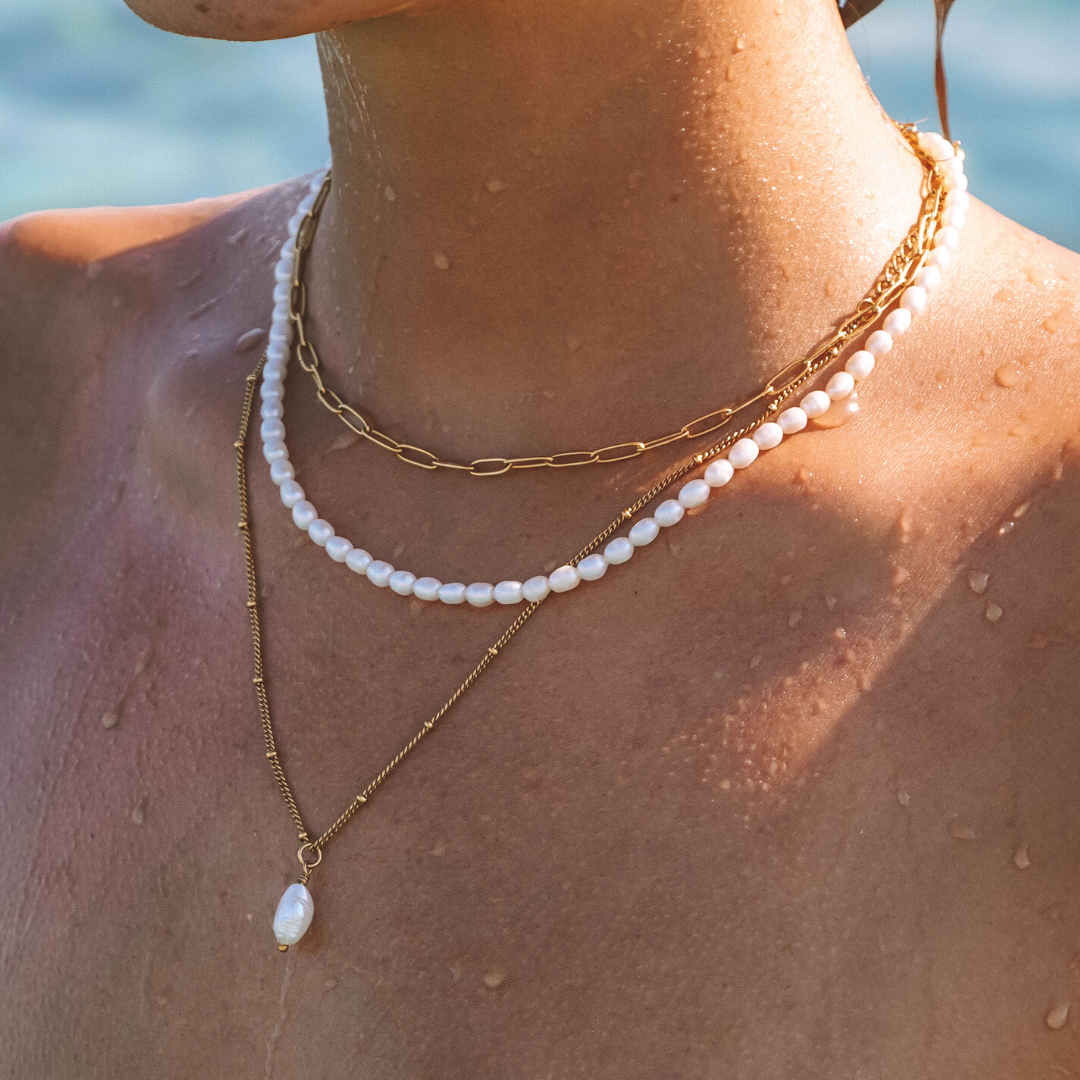 Lina Paperclip Choker Necklace - Sleek Waterproof Layering Chain