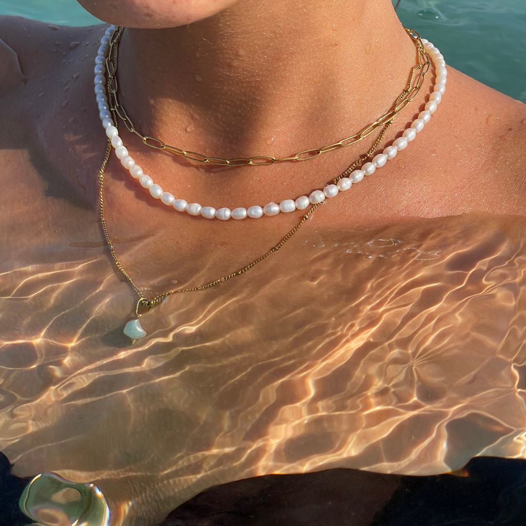 Lina Paperclip Choker Necklace - Sleek Waterproof Layering Chain