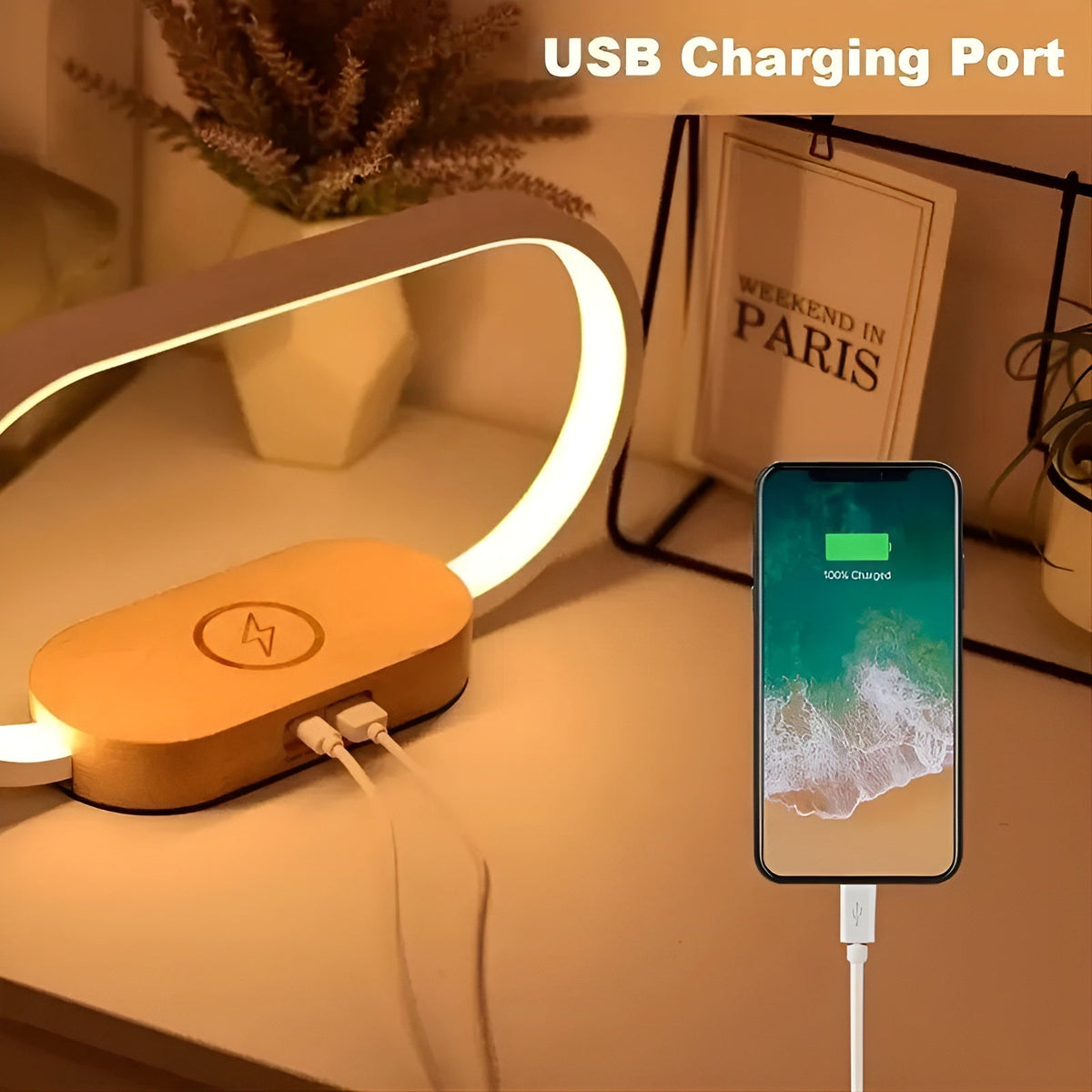 RadiantCharge - 3-in-1 Wireless Charging Lamp Clock